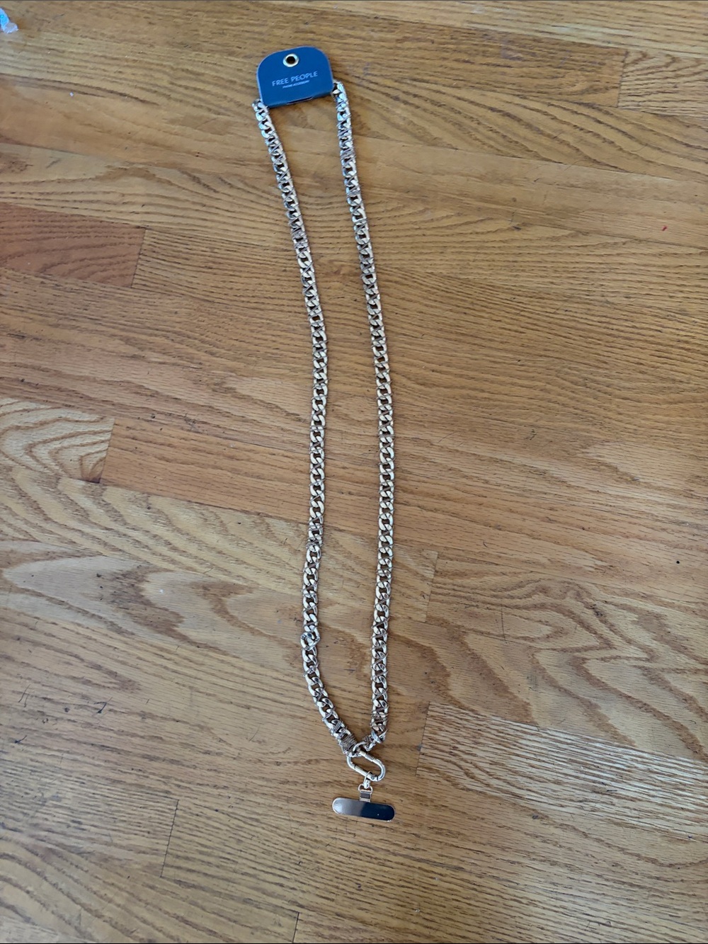 NWT Free People Crossbody Phone Chain in Antique Gold